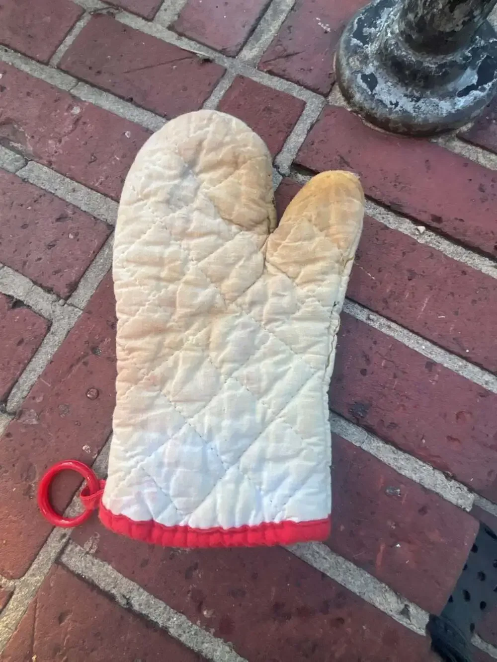 Vintage Franco Christmas Quilted Teddy Bear Oven Mitt